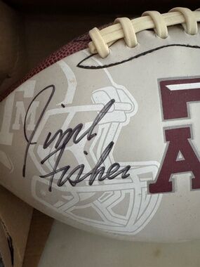 Signed Football: Texas A&M Logo Football hand-signed by Jimbo Fisher